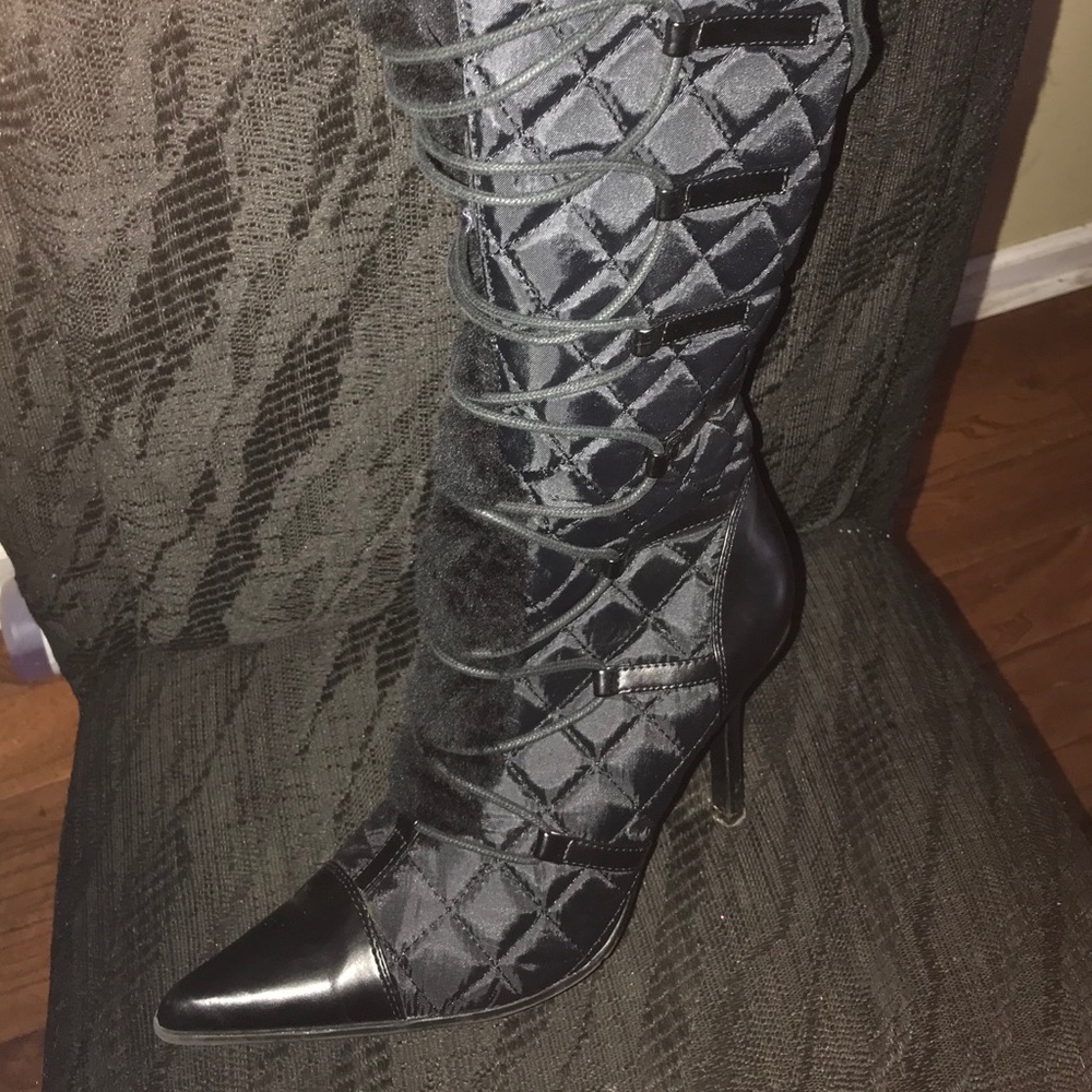 Black high heel boots